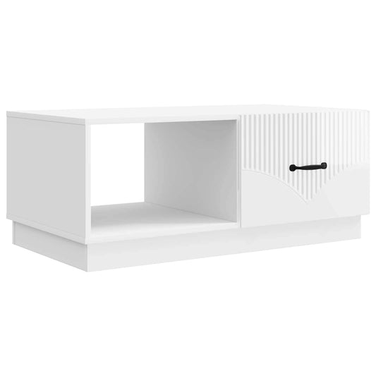 Konferenční Stolek Bílá S Vysokým Leskem 90 X 50 X 37 Cm