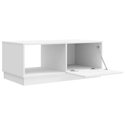Konferenční Stolek Bílá S Vysokým Leskem 90 X 50 X 37 Cm