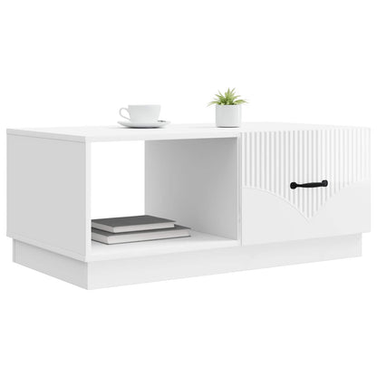 Konferenční Stolek Bílá S Vysokým Leskem 90 X 50 X 37 Cm