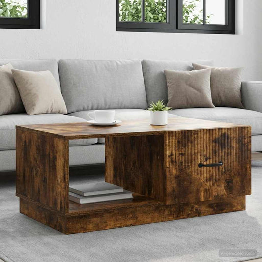 Konferenční Stolek Kouřový Dub 90 X 50 X 37 Cm Kompozitní Dřevo