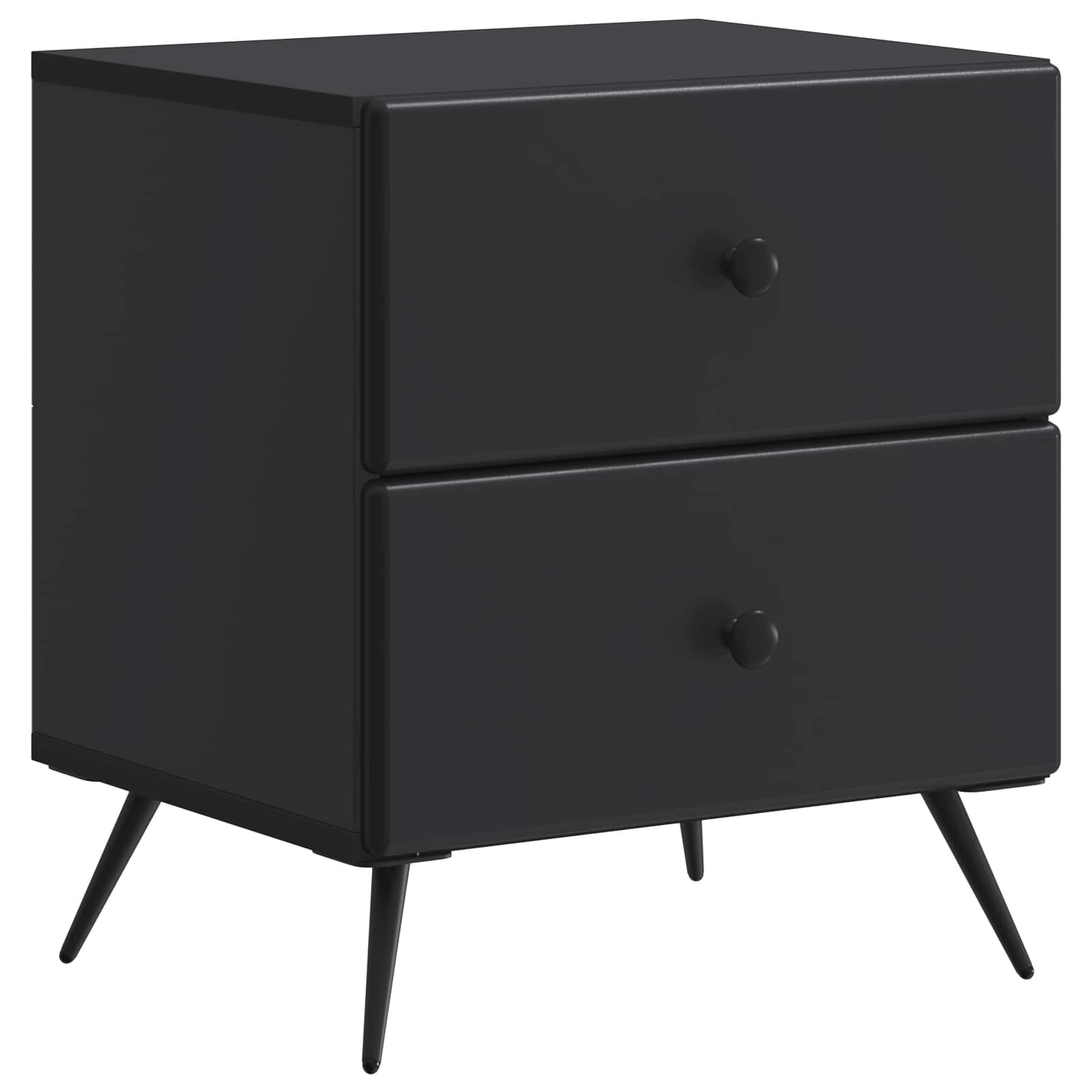 Noční Skříňka 2 Pcs Černá 43 X 34,5 X 47,5 Cm Kompozitní Dřevo