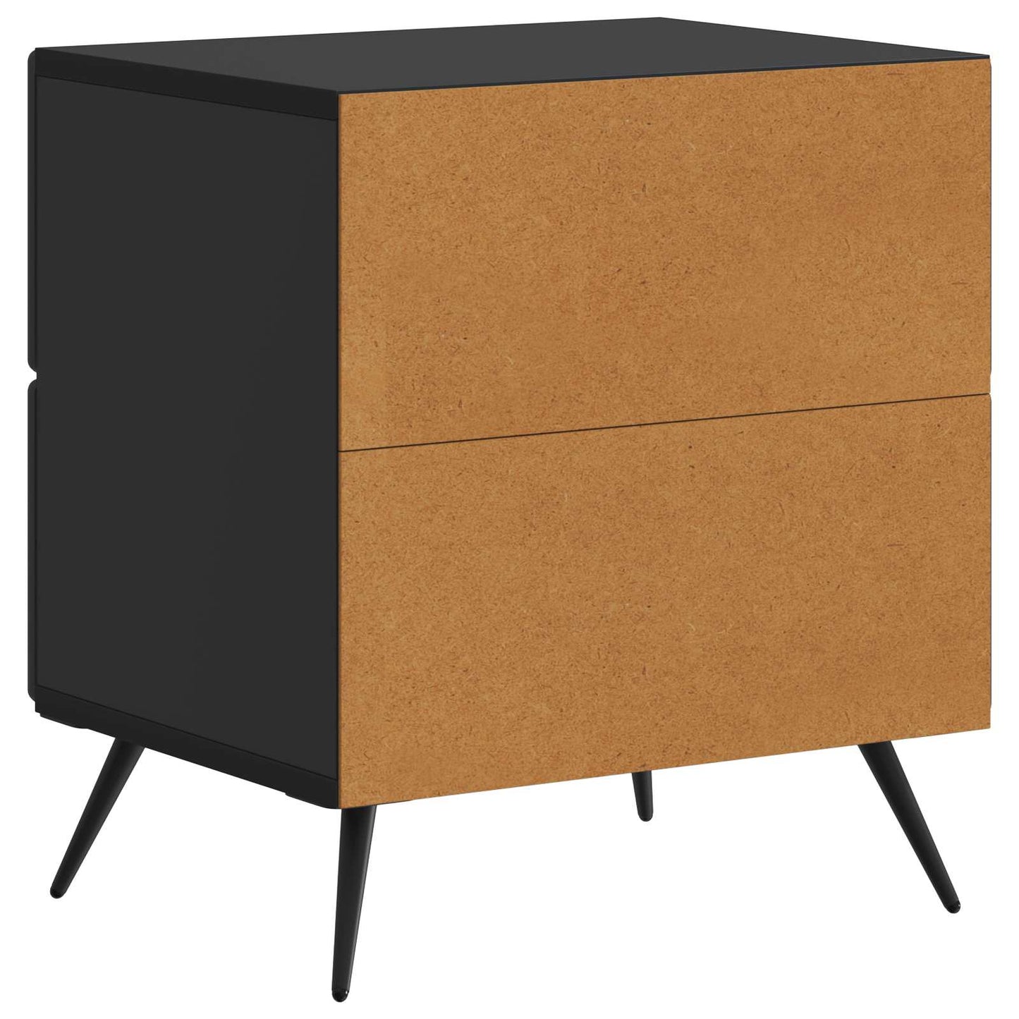 Noční Skříňka 2 Pcs Černá 43 X 34,5 X 47,5 Cm Kompozitní Dřevo