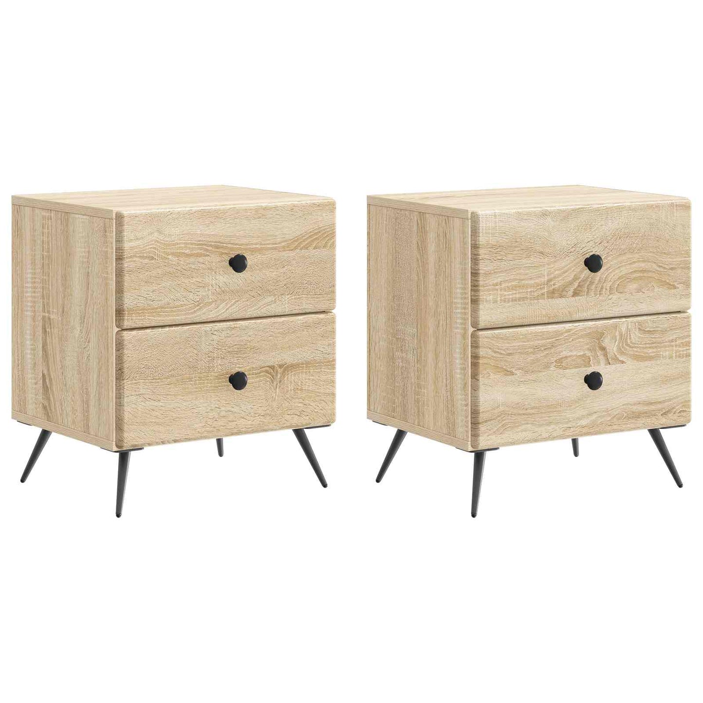 Noční Skříňka Se Zásuvkou 2 Pcs Dub Sonoma 43 X 34,5 X 47,5 Cm