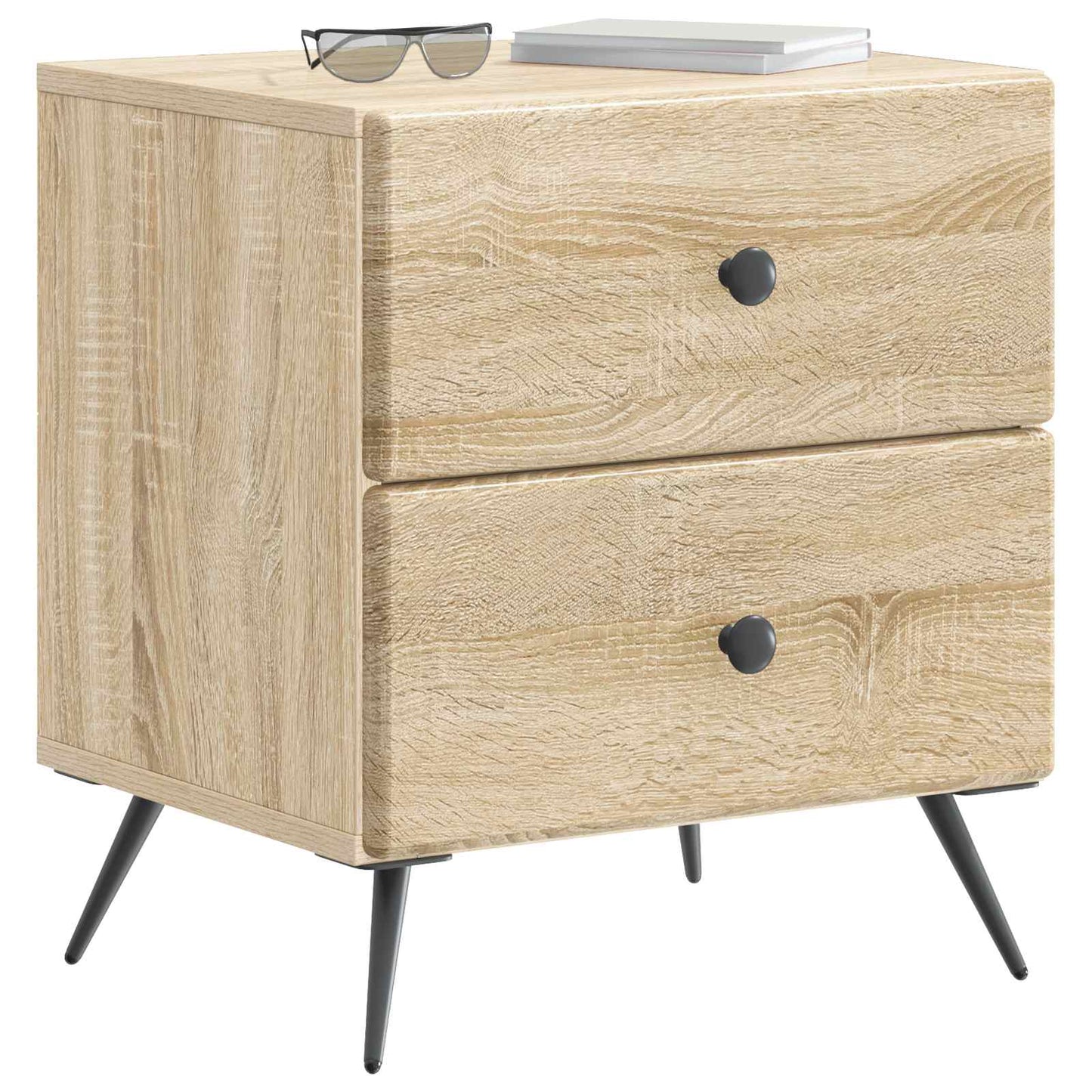 Noční Skříňka Se Zásuvkou 2 Pcs Dub Sonoma 43 X 34,5 X 47,5 Cm