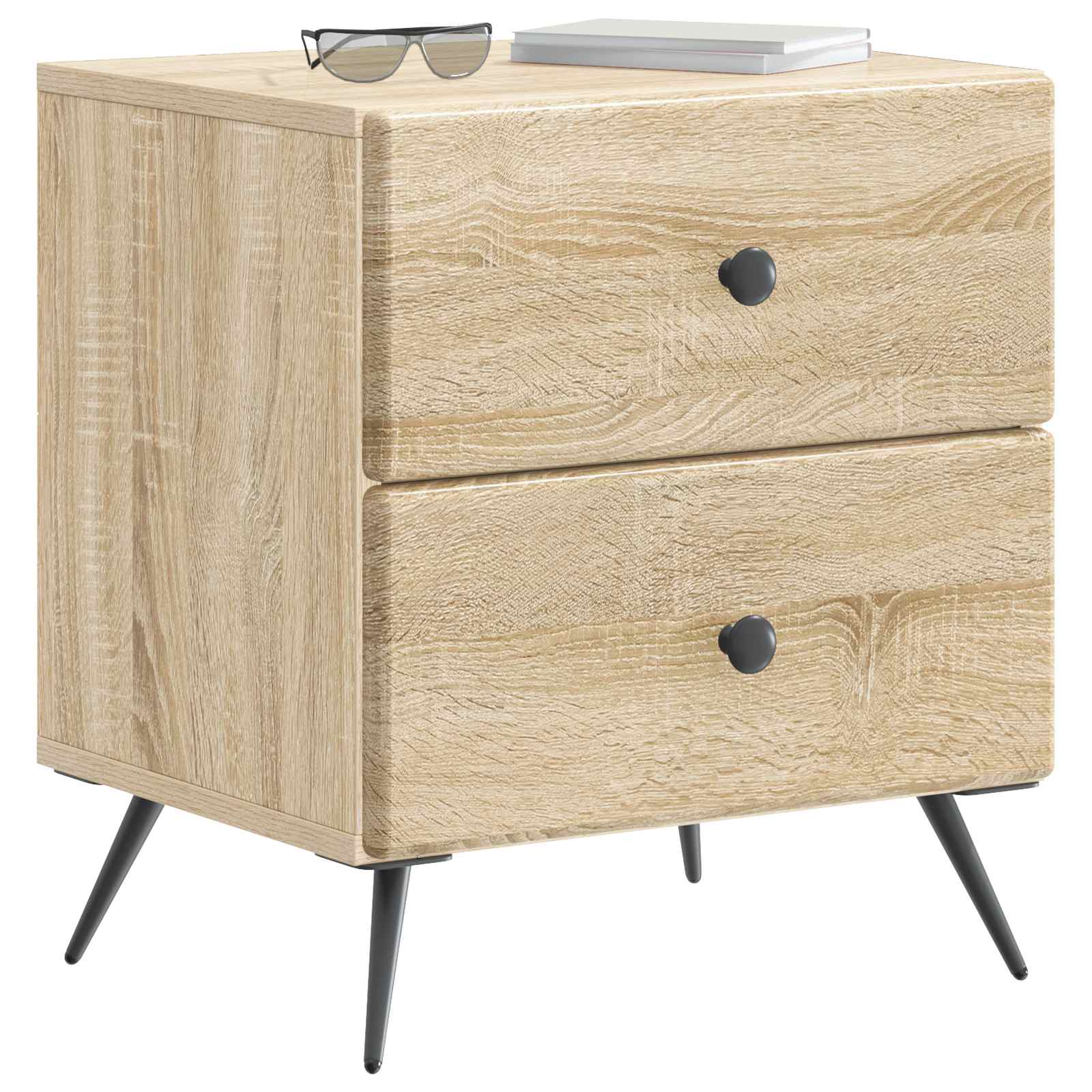 Noční Skříňka Se Zásuvkou 2 Pcs Dub Sonoma 43 X 34,5 X 47,5 Cm