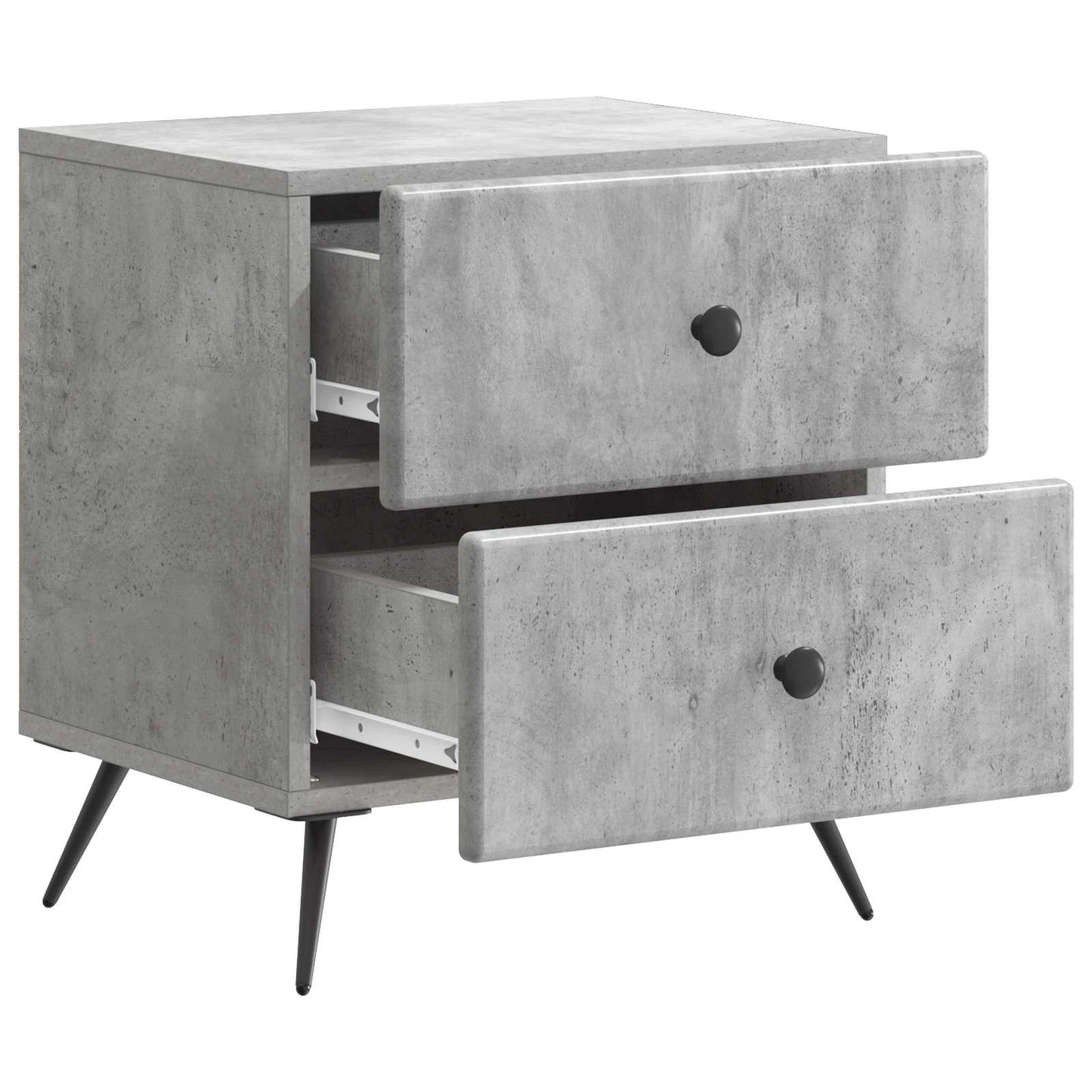 Noční Skříňka 2 Pcs Betonově Šedá 43 X 34,5 X 47,5 Cm