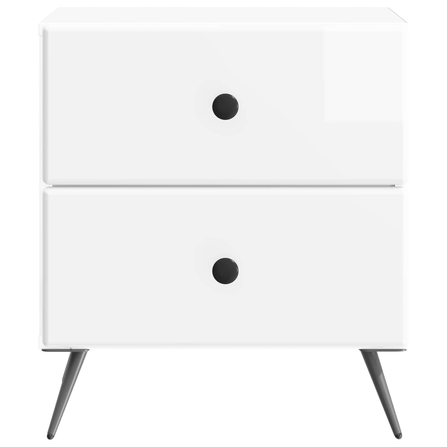 Noční Skříňka 2 Pcs Bílá S Vysokým Leskem 43 X 34,5 X 47,5 Cm