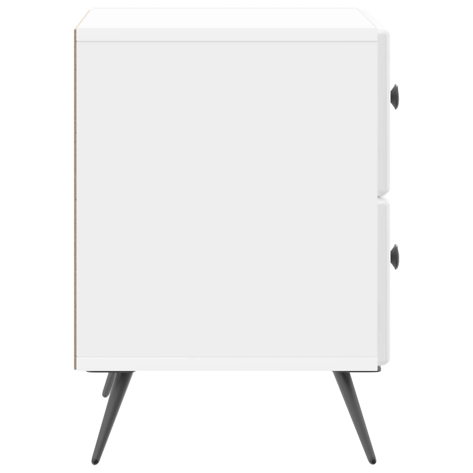 Noční Skříňka 2 Pcs Bílá S Vysokým Leskem 43 X 34,5 X 47,5 Cm