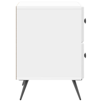 Noční Skříňka 2 Pcs Bílá S Vysokým Leskem 43 X 34,5 X 47,5 Cm