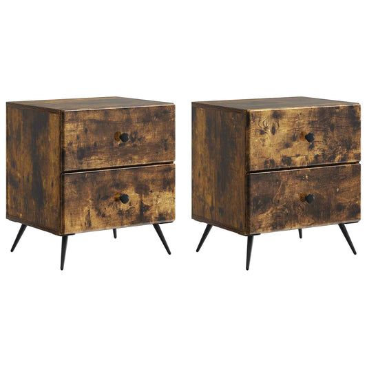 Noční Skříňka Se Zásuvkou 2 Pcs Kouřový Dub 43 X 34,5 X 47,5 Cm