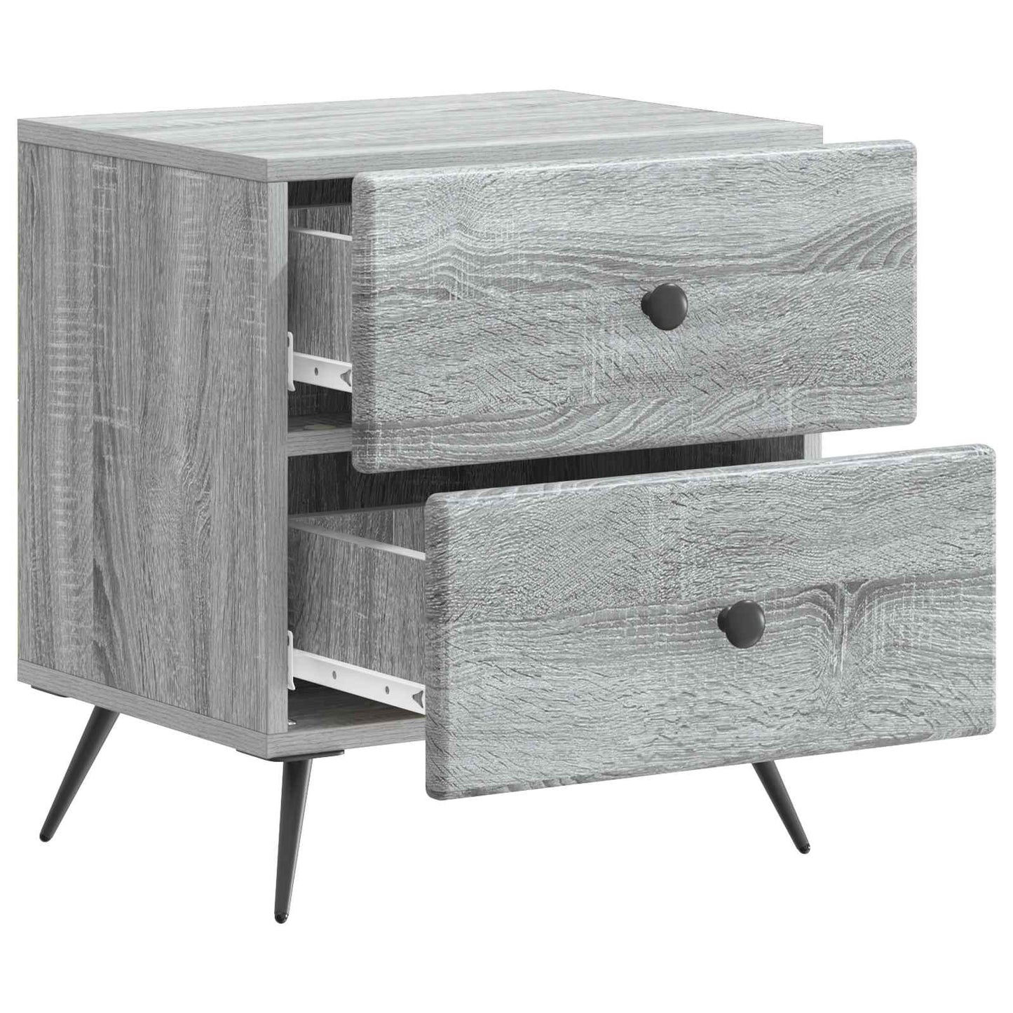 Noční Skříňka Se Zásuvkou 2 Pcs Šedá Sonoma 43 X 34,5 X 47,5 Cm