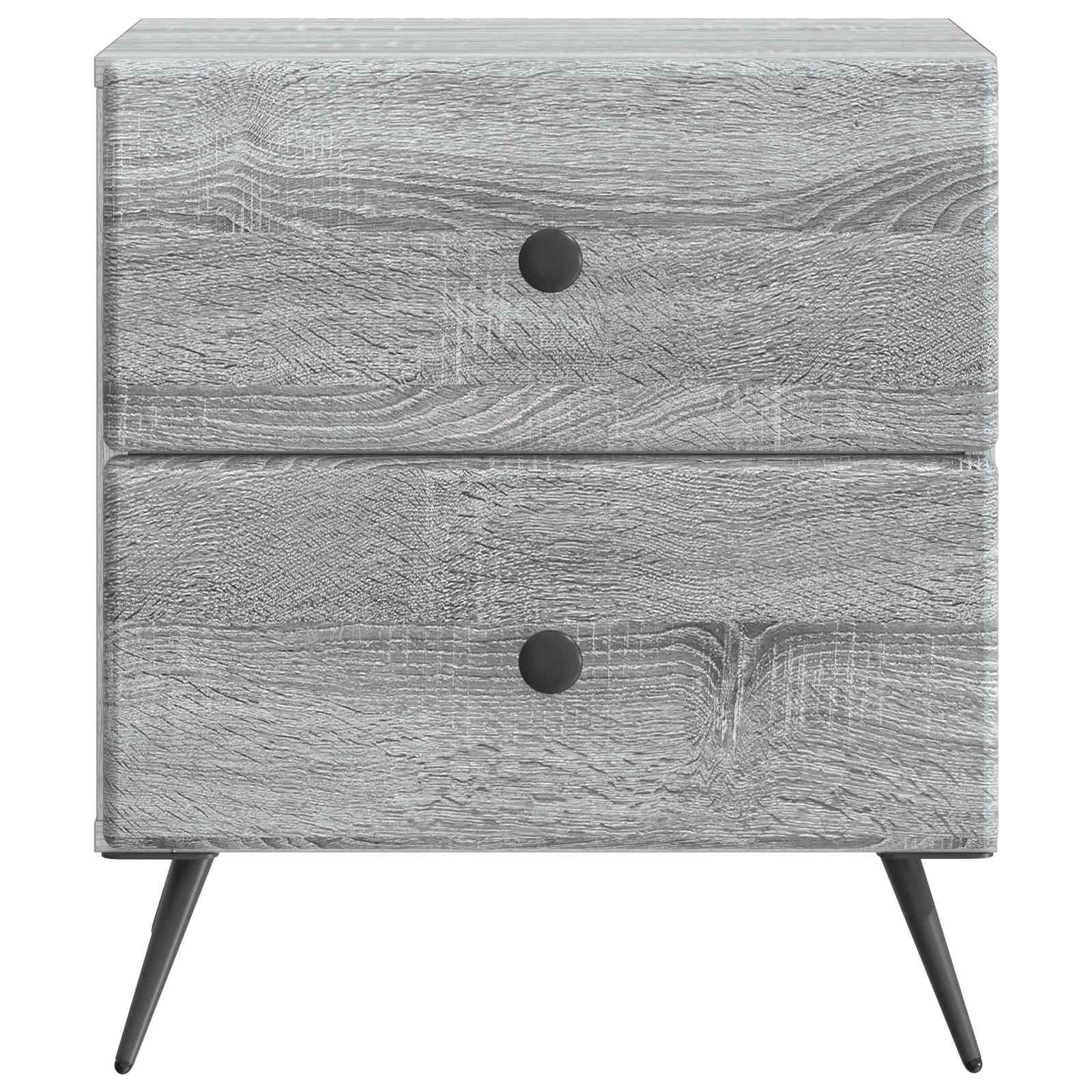Noční Skříňka Se Zásuvkou 2 Pcs Šedá Sonoma 43 X 34,5 X 47,5 Cm