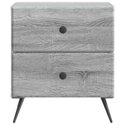 Noční Skříňka Se Zásuvkou 2 Pcs Šedá Sonoma 43 X 34,5 X 47,5 Cm