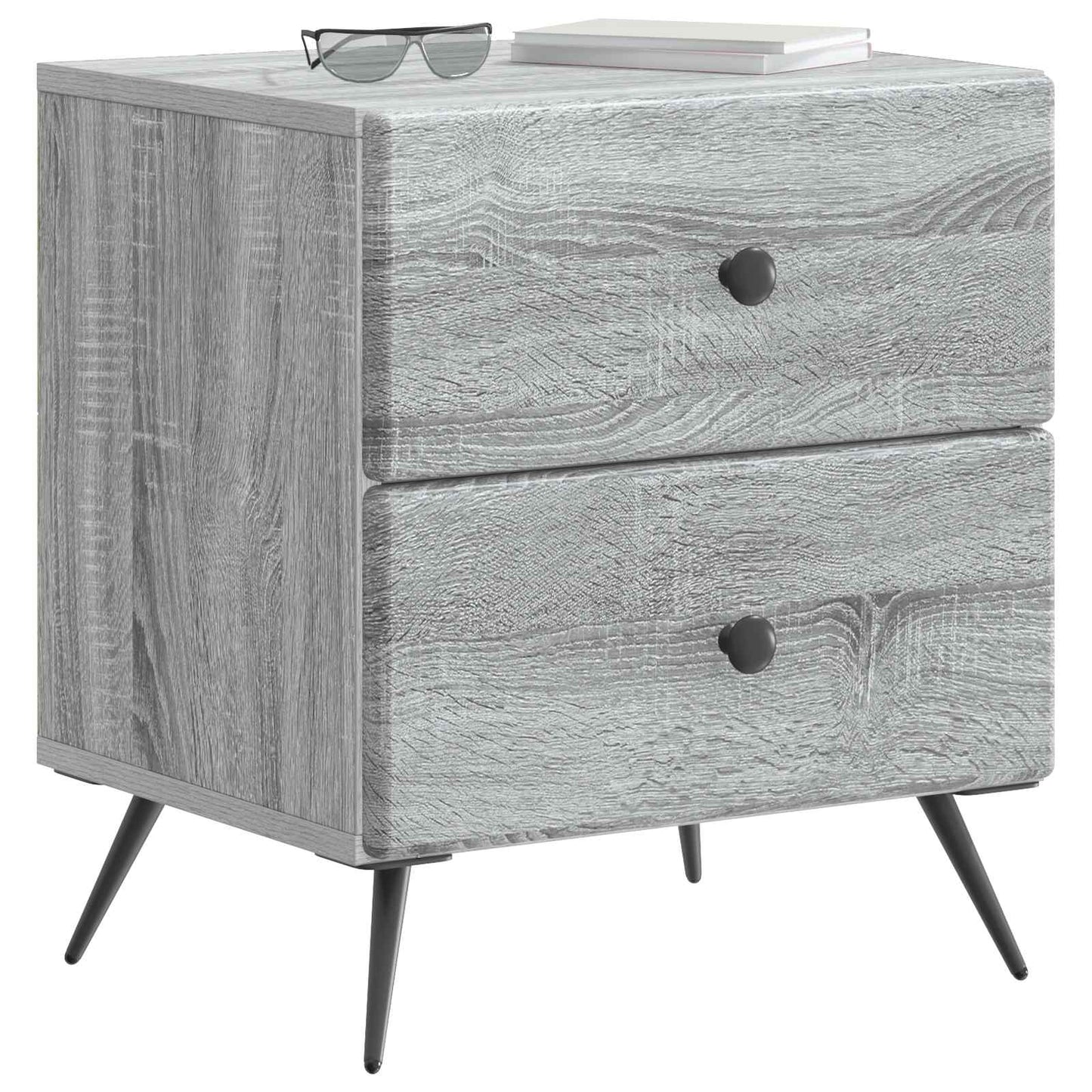 Noční Skříňka Se Zásuvkou 2 Pcs Šedá Sonoma 43 X 34,5 X 47,5 Cm