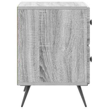 Noční Skříňka Se Zásuvkou 2 Pcs Šedá Sonoma 43 X 34,5 X 47,5 Cm