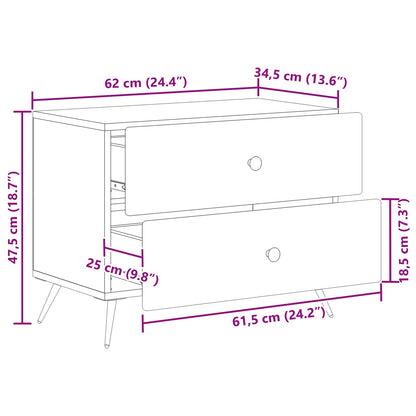 Noční Skříňka Kouřový Dub 62 X 34,5 X 47,5 Cm Kompozitní Dřevo