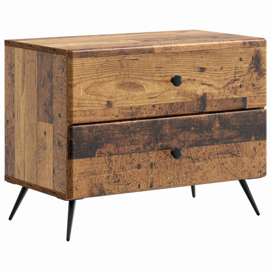 Noční Skříňka Staré Dřevo 62 X 34,5 X 47,5 Cm Kompozitní Dřevo