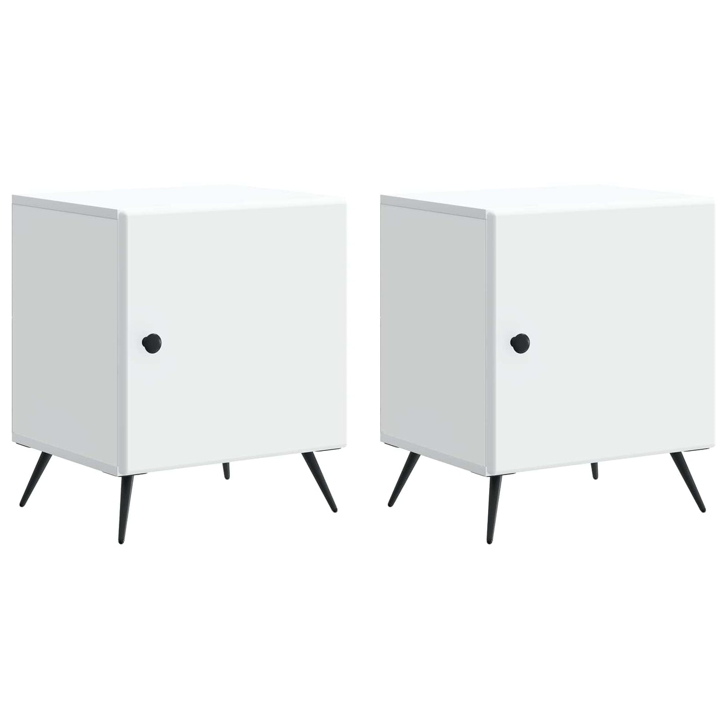 Noční Skříňka 2 Pcs Bílá 43 X 34,5 X 50 Cm Kompozitní Dřevo