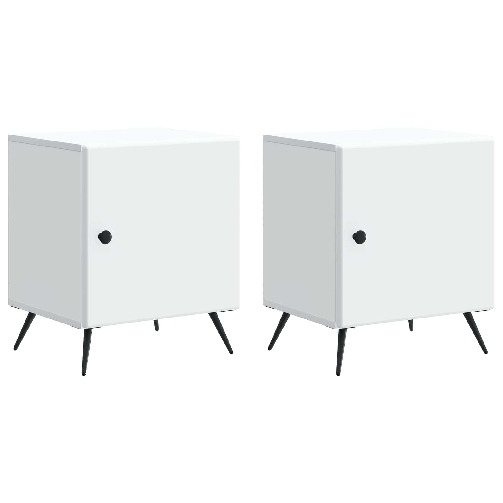 Noční Skříňka 2 Pcs Bílá 43 X 34,5 X 50 Cm Kompozitní Dřevo