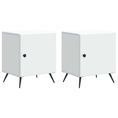 Noční Skříňka 2 Pcs Bílá 43 X 34,5 X 50 Cm Kompozitní Dřevo