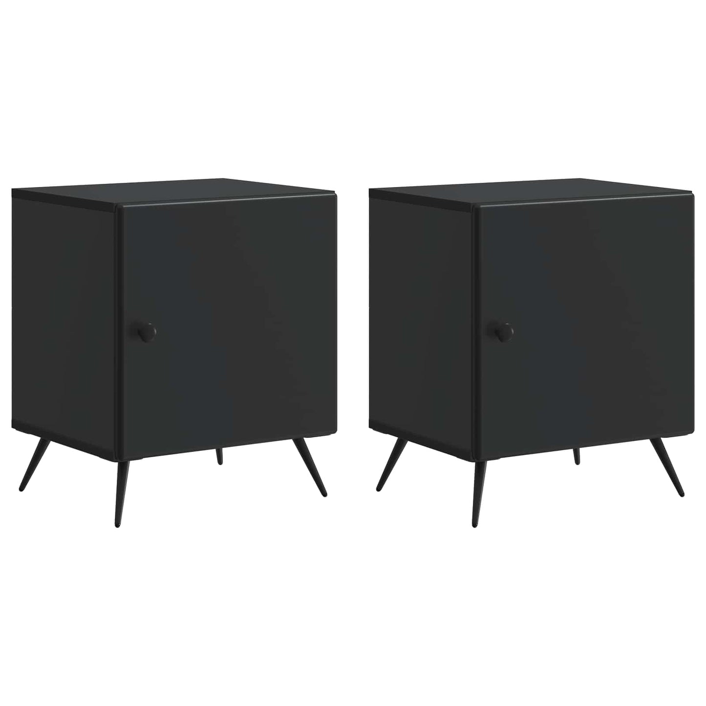 Noční Skříňka 2 Pcs Černá 43 X 34,5 X 50 Cm Kompozitní Dřevo
