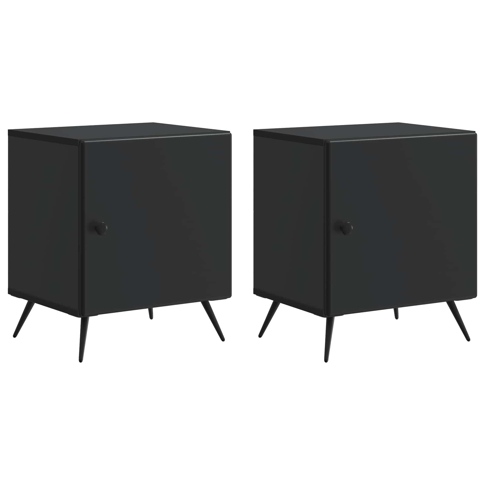 Noční Skříňka 2 Pcs Černá 43 X 34,5 X 50 Cm Kompozitní Dřevo