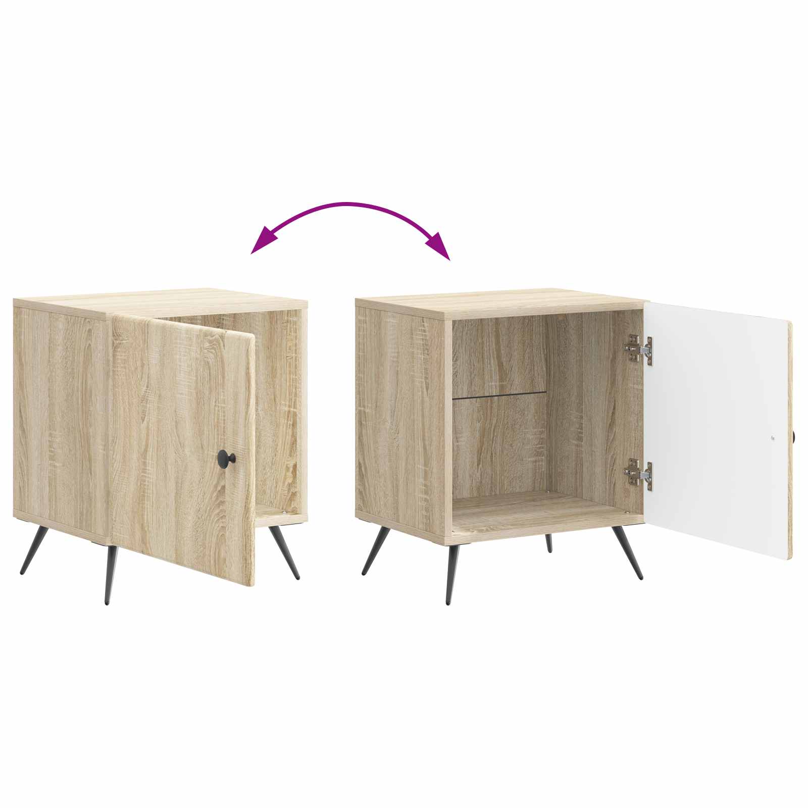 Noční Skříňka 2 Pcs Dub Sonoma 43 X 34,5 X 50 Cm