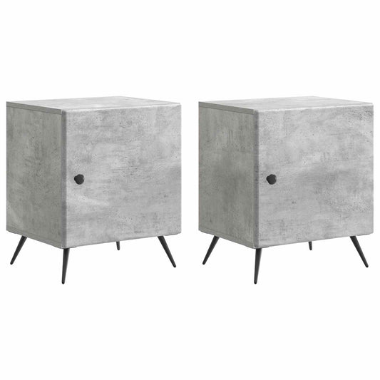 Noční Skříňka 2 Pcs Betonově Šedá 43 X 34,5 X 50 Cm