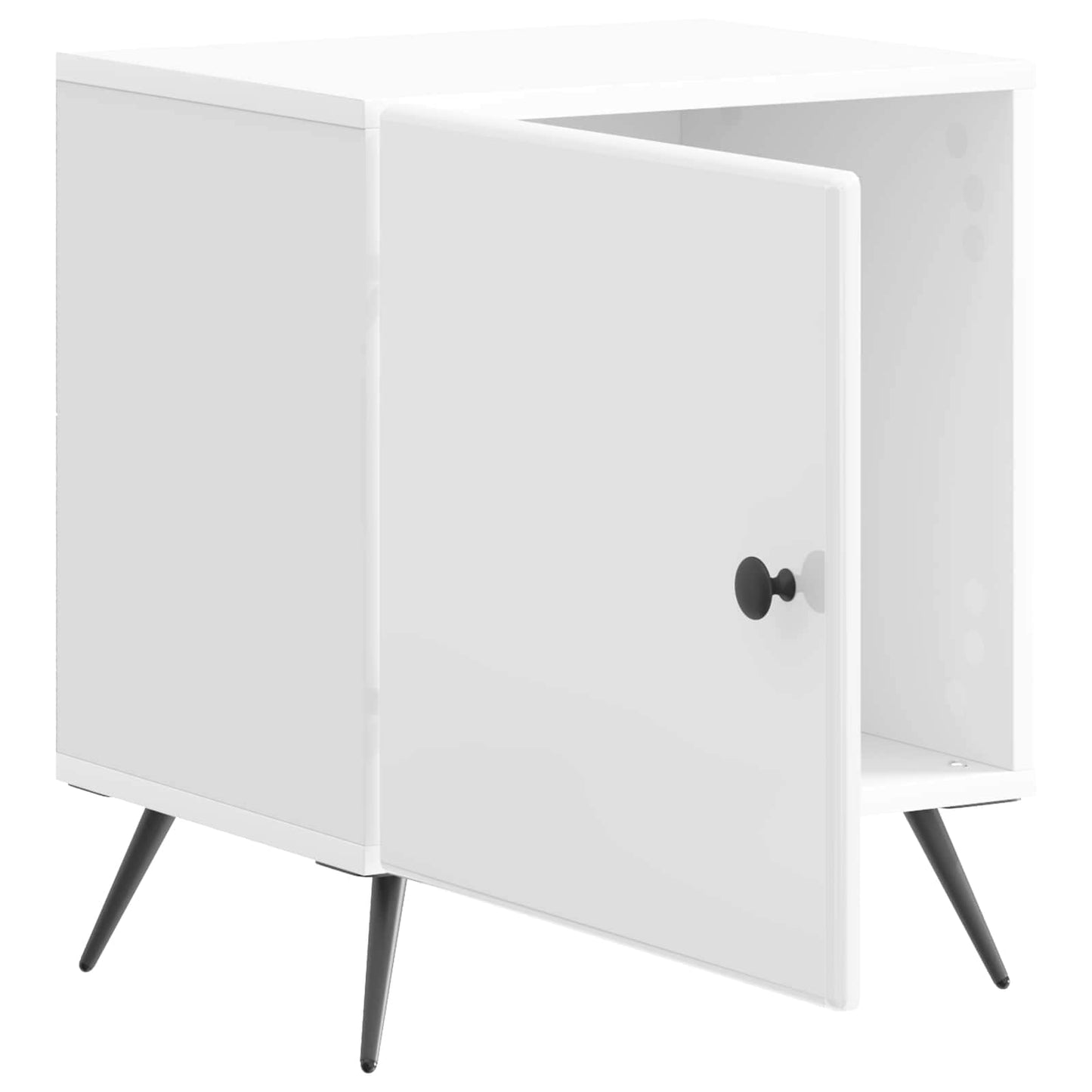 Noční Skříňka 2 Pcs Bílá S Vysokým Leskem 43 X 34,5 X 50 Cm