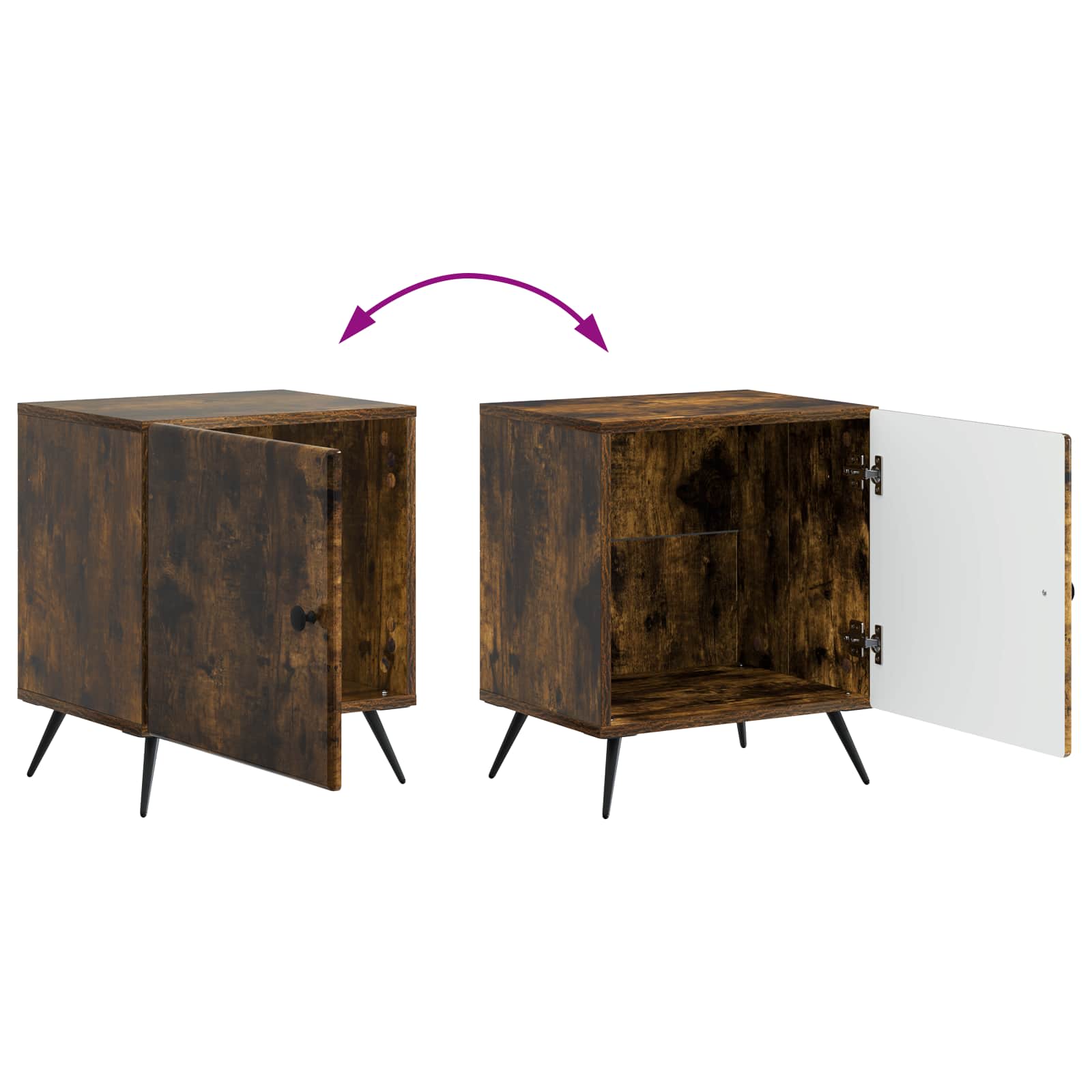 Noční Skříňka 2 Pcs Kouřový Dub 43 X 34,5 X 50 Cm