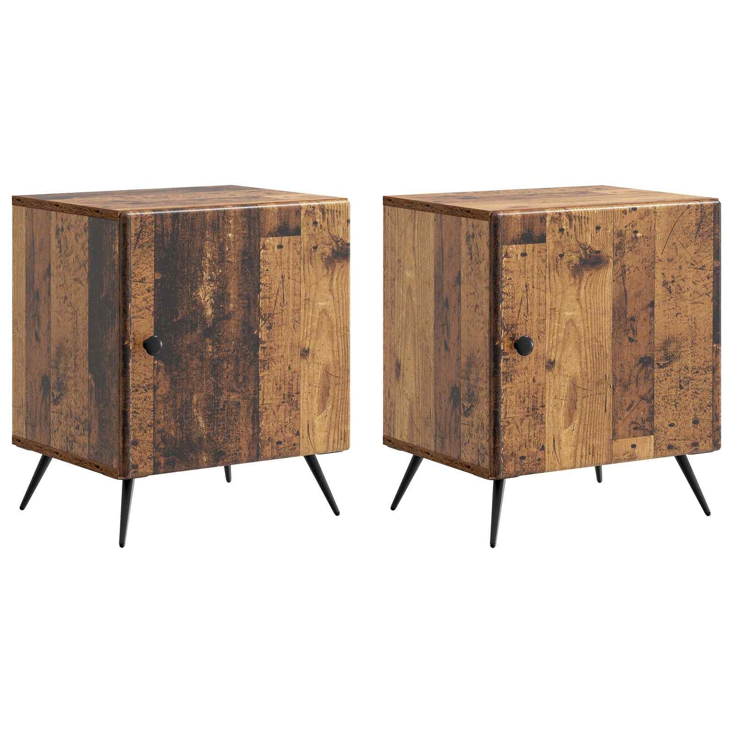 Noční Skříňka 2 Pcs Staré Dřevo 43 X 34,5 X 50 Cm
