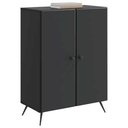 Servírovací Skříň Černá 66 X 34,5 X 90 Cm Kompozitní Dřevo