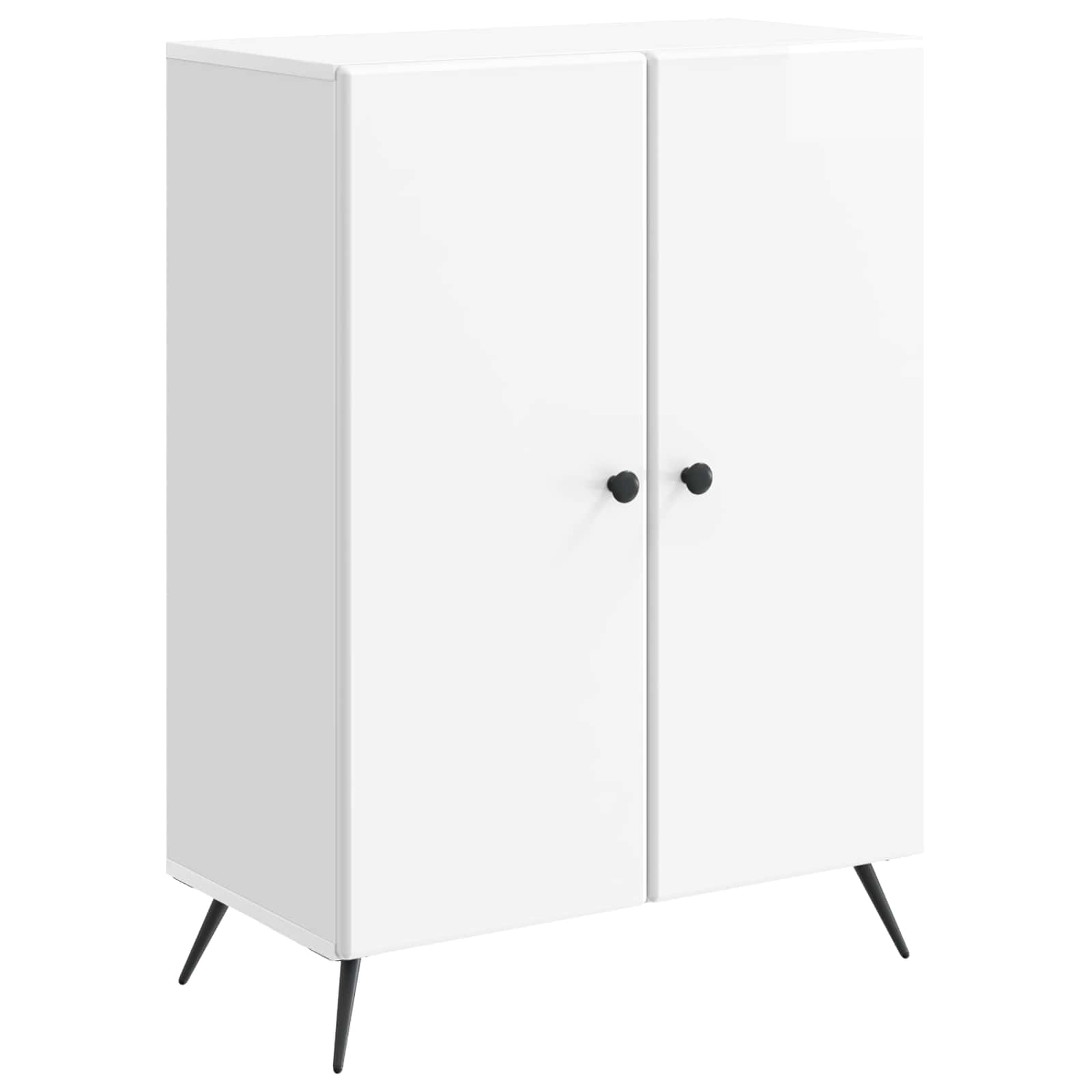Servírovací Skříň Bílá S Vysokým Leskem 66 X 34,5 X 90 Cm