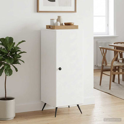 Servírovací Skříň Bílá 33 X 34,5 X 90 Cm Kompozitní Dřevo