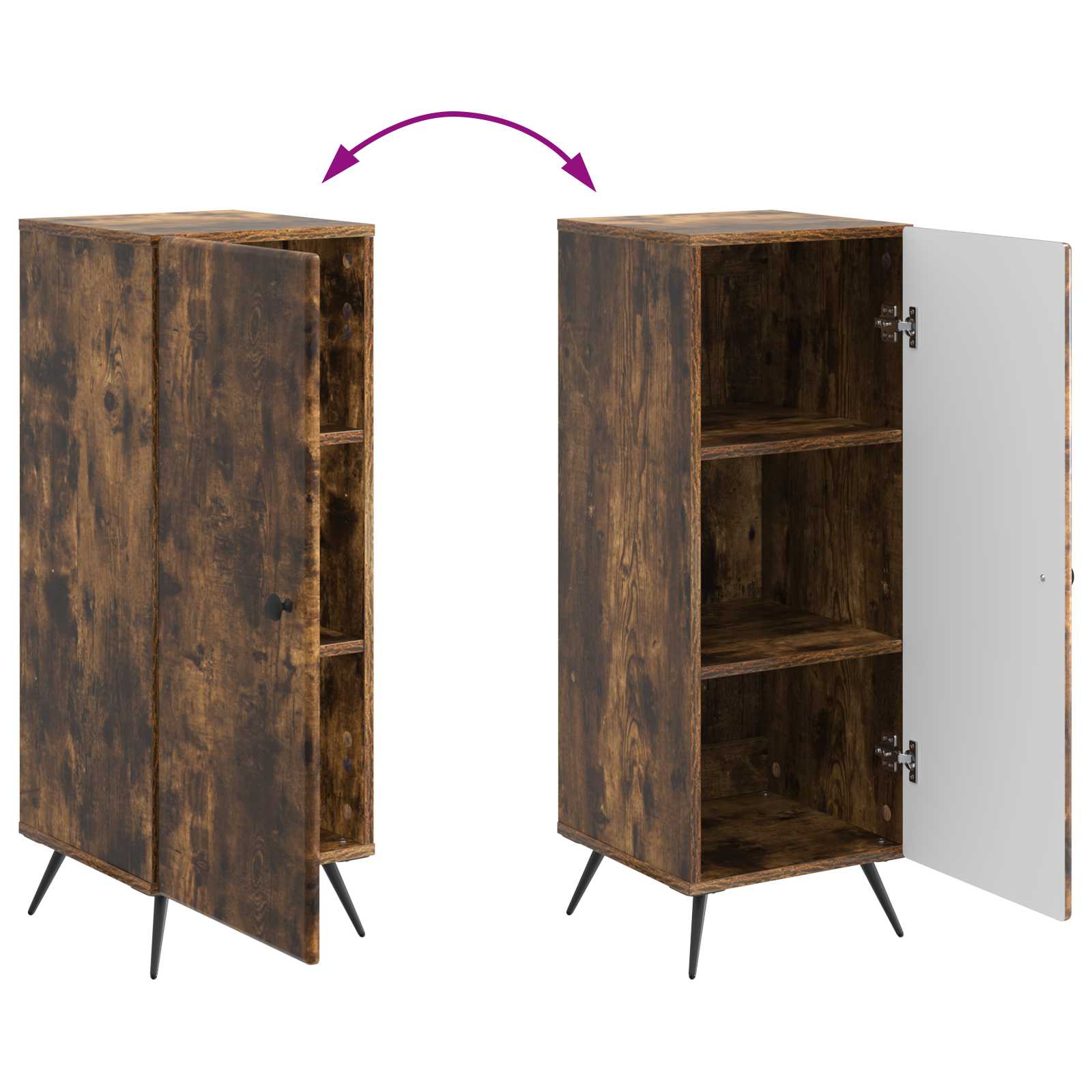 Servírovací Skříň Kouřový Dub 33 X 34,5 X 90 Cm