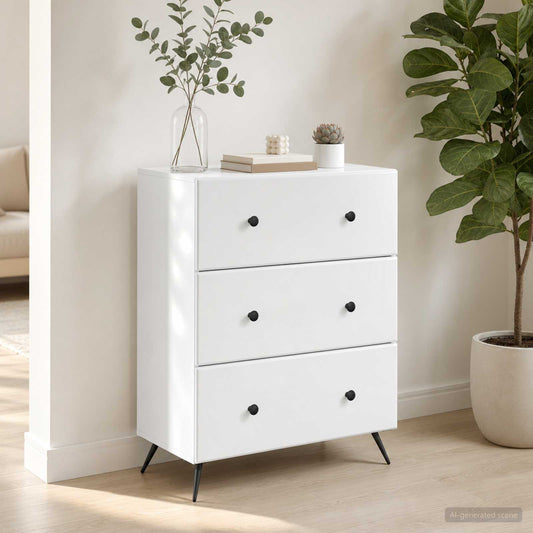 Skříň Se Zásuvkami Bílá 66 X 34,5 X 90 Cm Kompozitní Dřevo