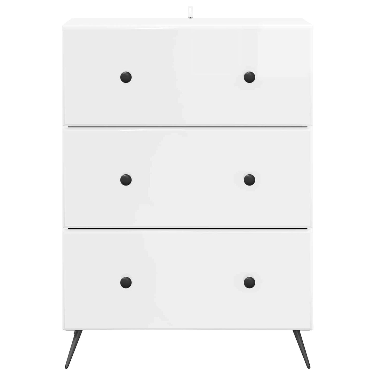 Skříň Se Zásuvkami Bílá S Vysokým Leskem 66 X 34,5 X 90 Cm