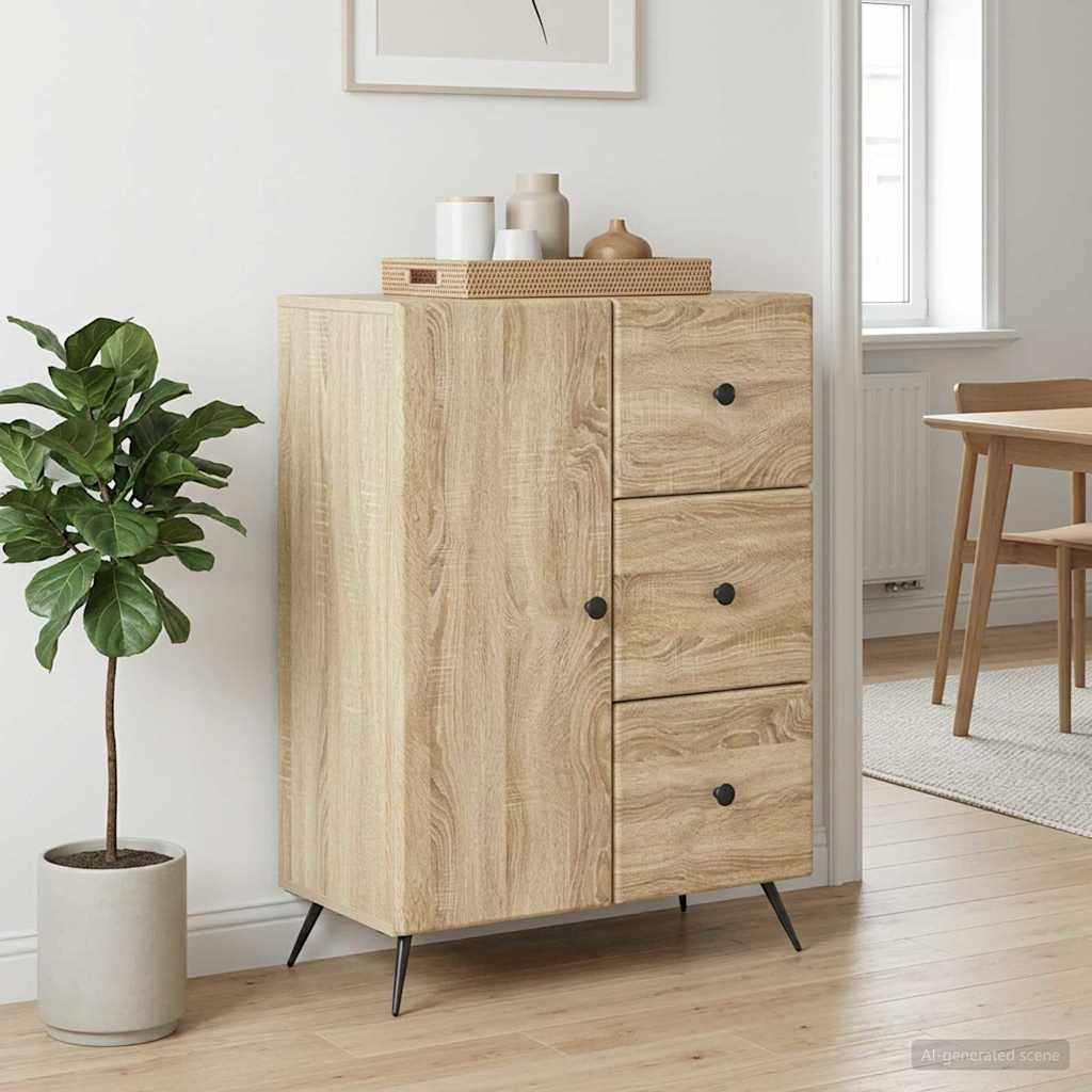 Servírovací Skříň Dub Sonoma 66 X 34,5 X 90 Cm Kompozitní Dřevo