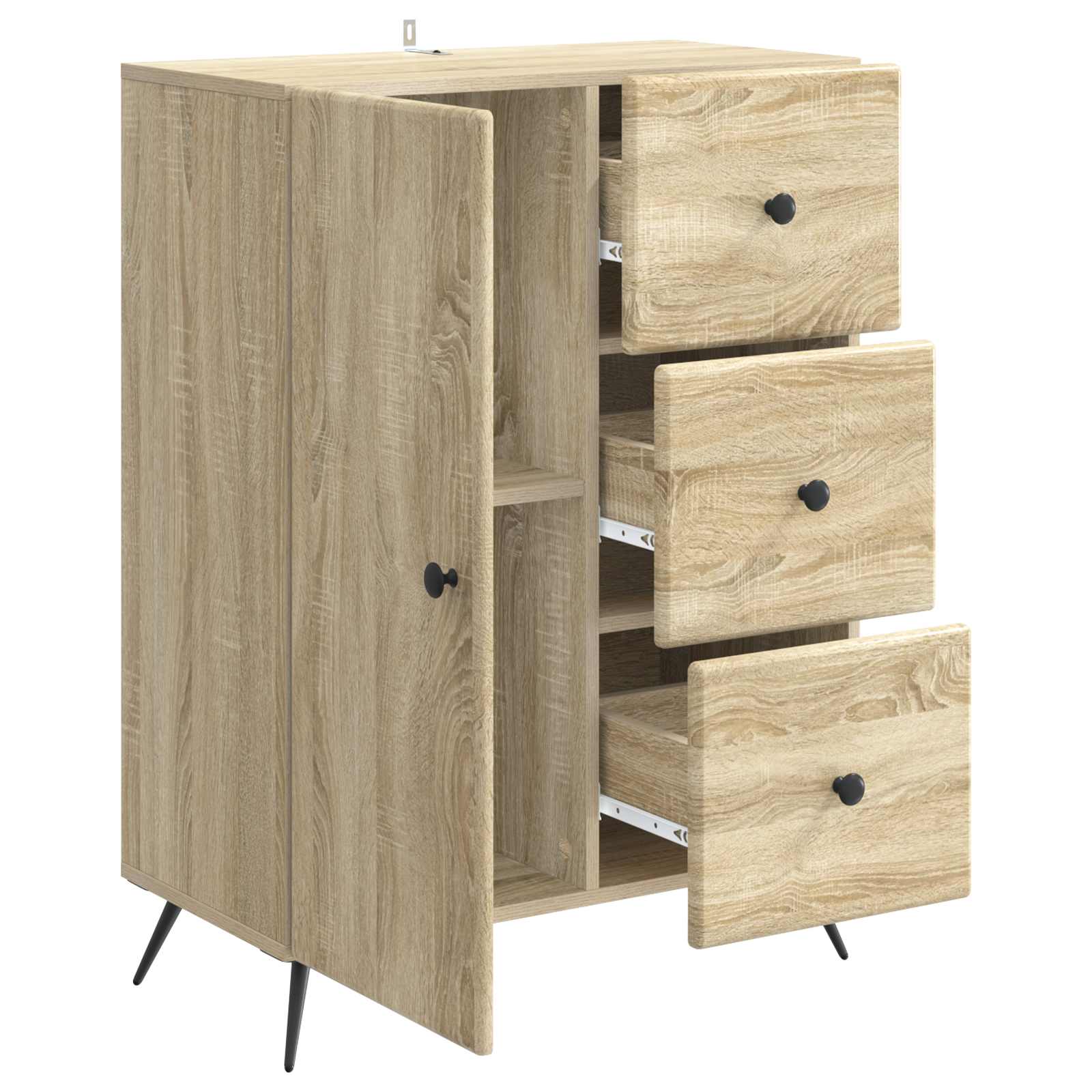 Servírovací Skříň Dub Sonoma 66 X 34,5 X 90 Cm Kompozitní Dřevo