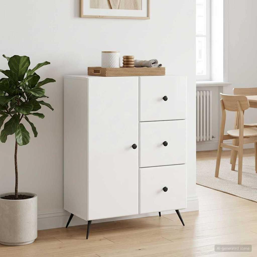 Servírovací Skříň Bílá S Vysokým Leskem 66 X 34,5 X 90 Cm