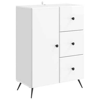 Servírovací Skříň Bílá S Vysokým Leskem 66 X 34,5 X 90 Cm