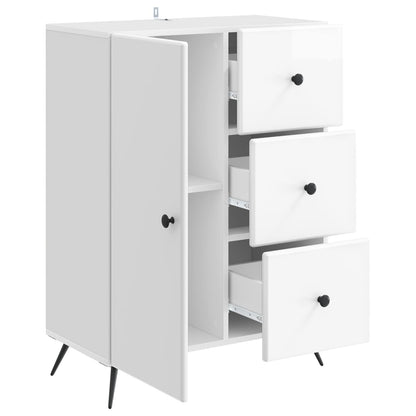 Servírovací Skříň Bílá S Vysokým Leskem 66 X 34,5 X 90 Cm