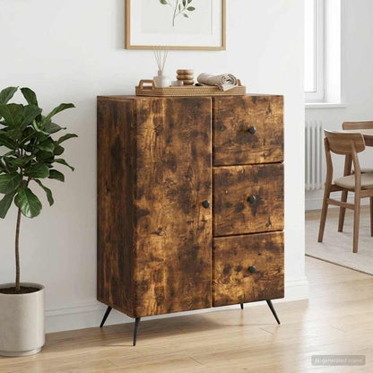 Servírovací Skříň Se Zásuvkou Kouřový Dub 66 X 34,5 X 90 Cm