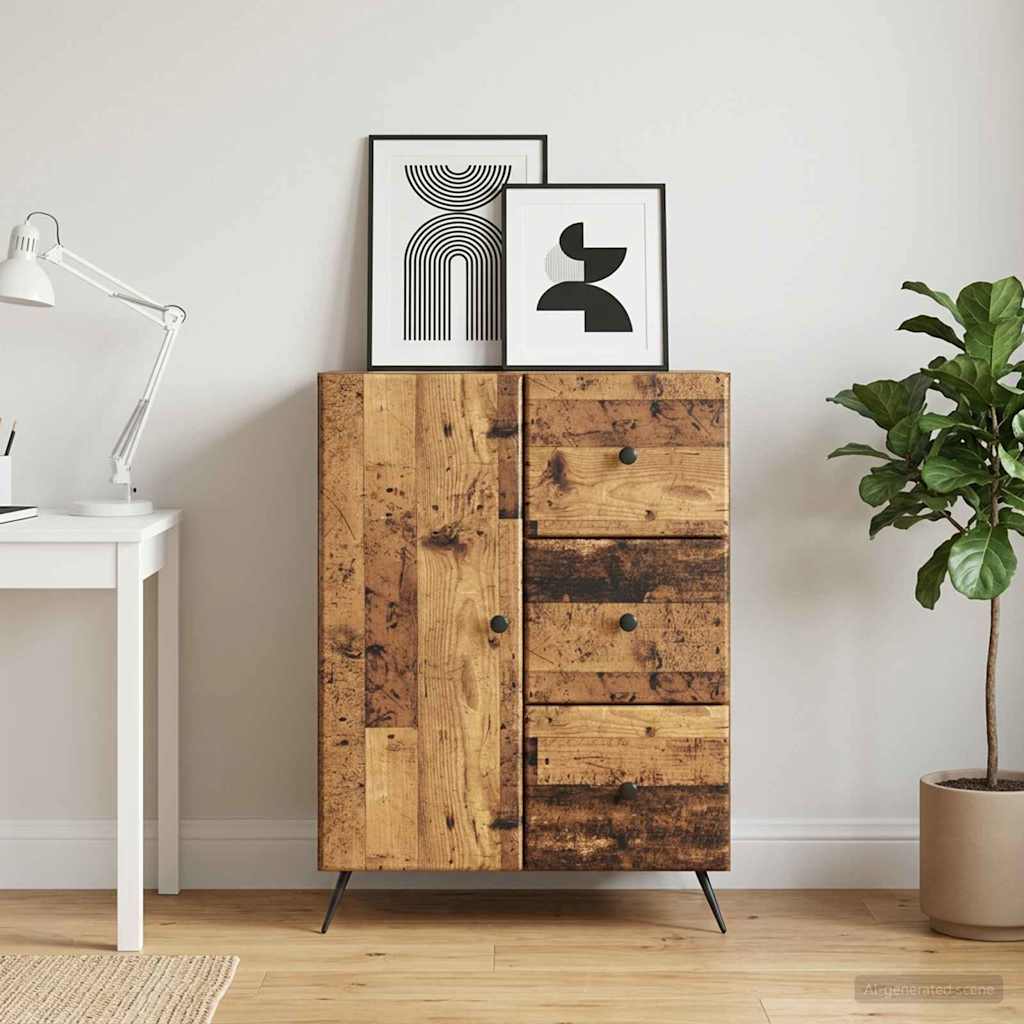 Servírovací Skříň Se Zásuvkou Staré Dřevo 66 X 34,5 X 90 Cm