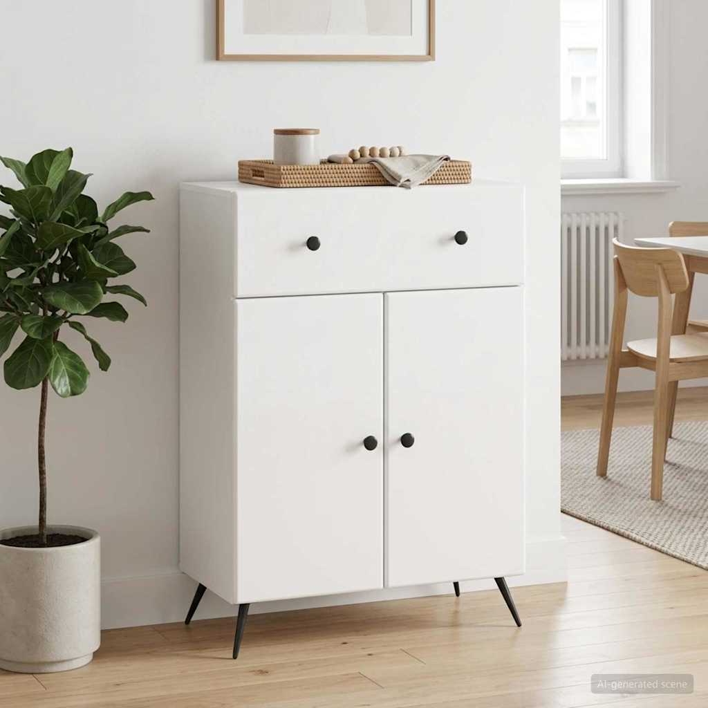 Servírovací Skříň Bílá S Vysokým Leskem 66 X 34,5 X 90 Cm
