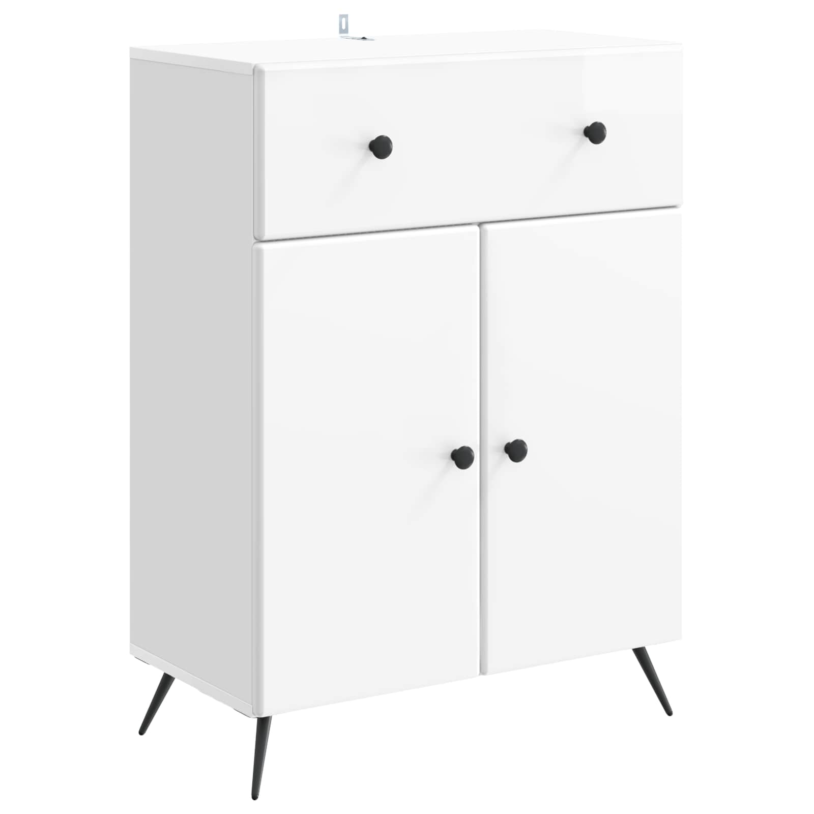 Servírovací Skříň Bílá S Vysokým Leskem 66 X 34,5 X 90 Cm