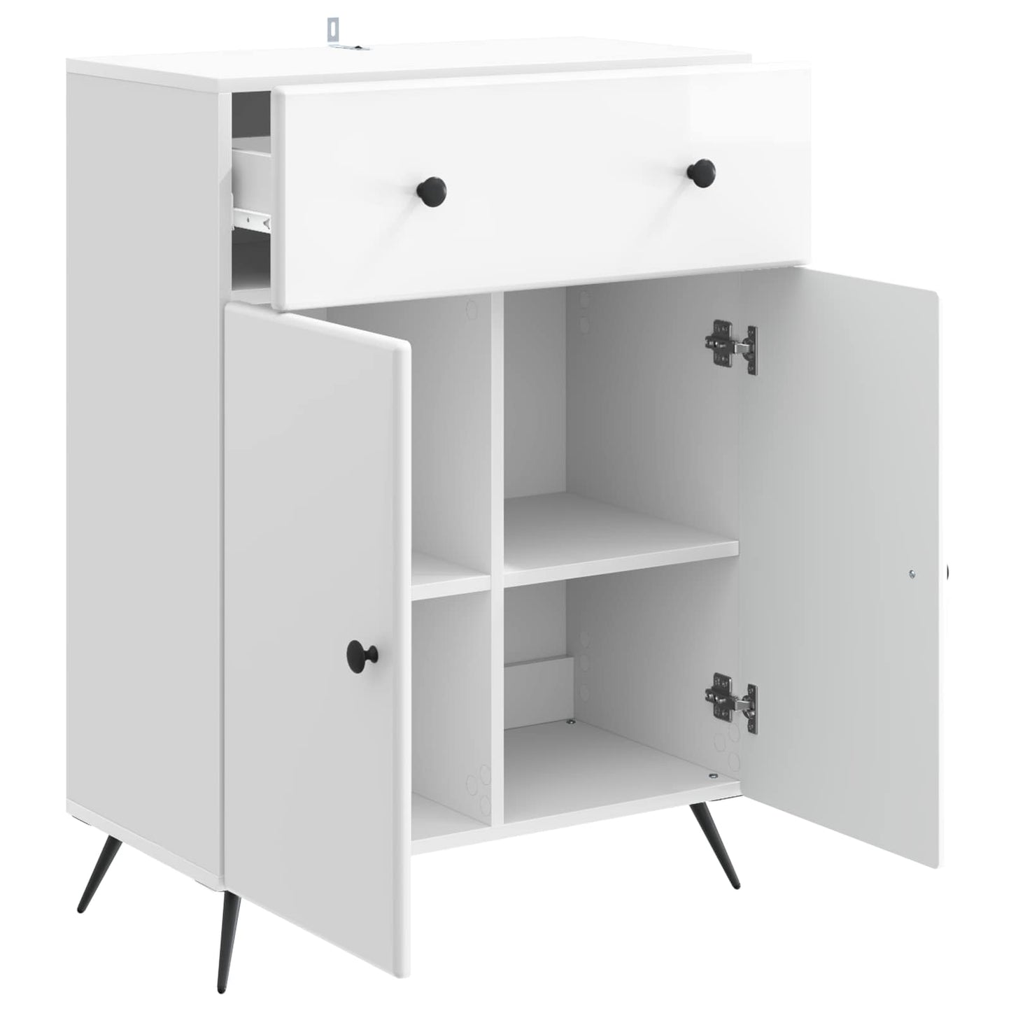Servírovací Skříň Bílá S Vysokým Leskem 66 X 34,5 X 90 Cm