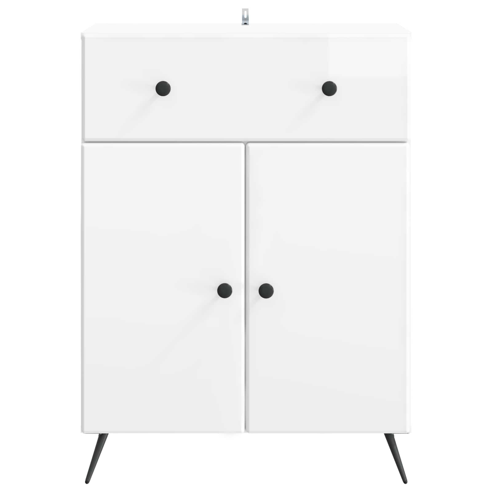 Servírovací Skříň Bílá S Vysokým Leskem 66 X 34,5 X 90 Cm