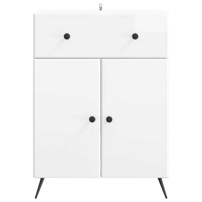 Servírovací Skříň Bílá S Vysokým Leskem 66 X 34,5 X 90 Cm