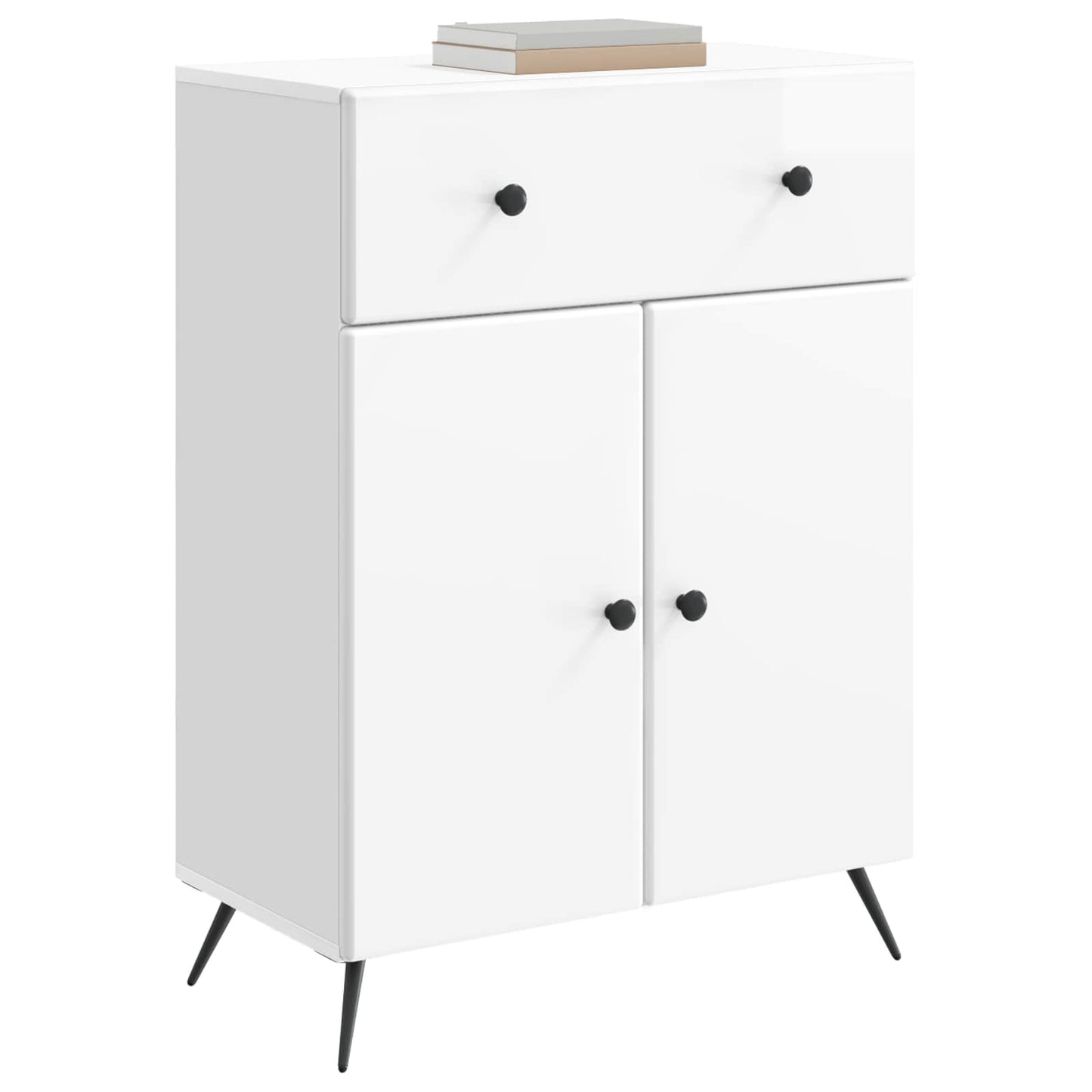 Servírovací Skříň Bílá S Vysokým Leskem 66 X 34,5 X 90 Cm